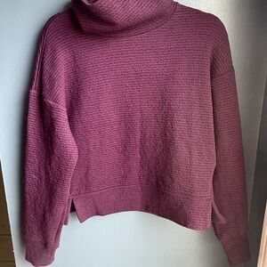 Elegant Plum Cowl Neck Sweater